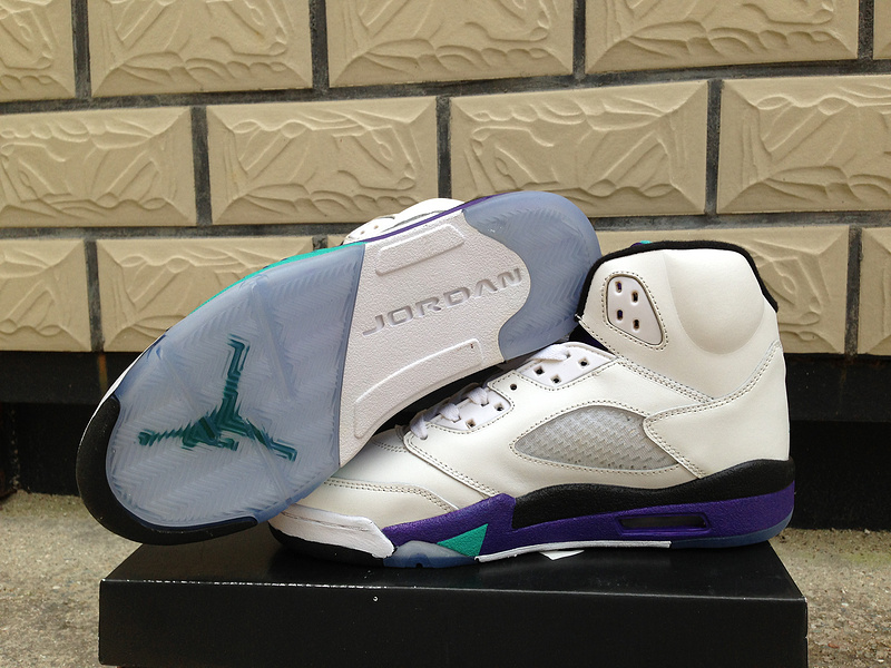 Air Jordan 5 Mens Shoes Aaa White/Viole/Blue Online